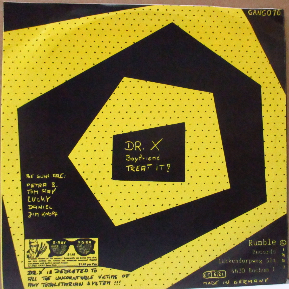 X-RAY GUNS (エックスレイ・ガンズ)  - Dr. X +2 (German 限定レッドヴァイナル 7")