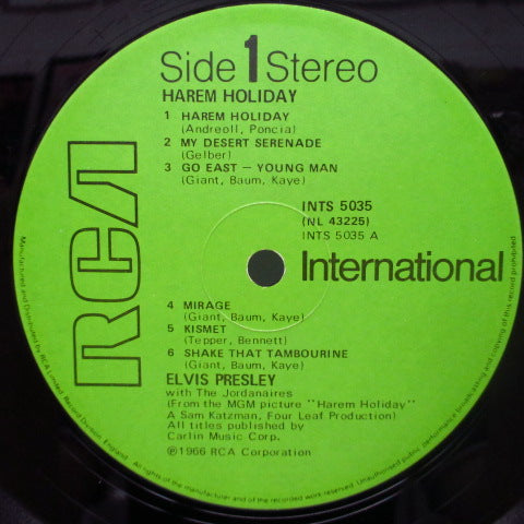 ELVIS PRESLEY (エルヴィス・プレスリー)  - Harem Holiday (Harum Scarum) (UK 80's Re Stereo LP)