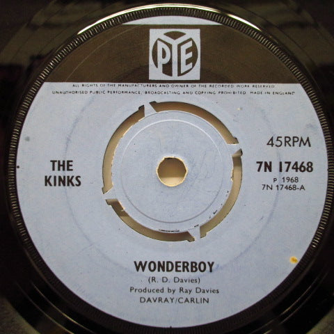 KINKS - Wonderboy / Polly (UK Orig.Round Center 7"+CS)