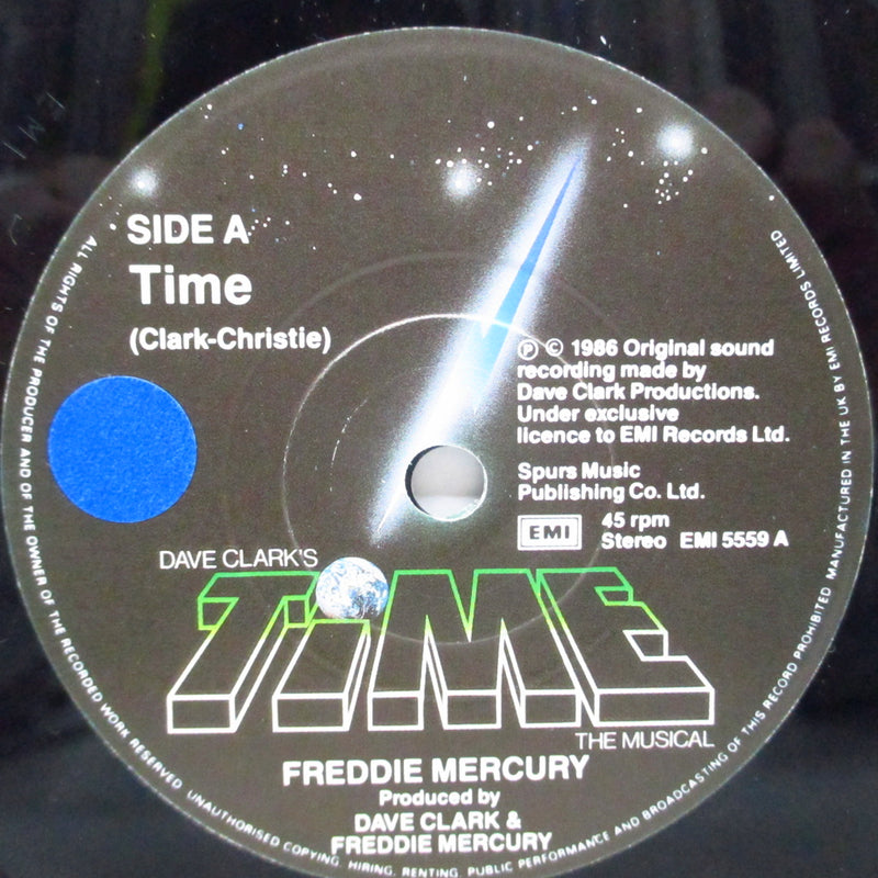FREDDIE MERCURY (フレディ・マーキュリー)  - Time (UK オリジナル 7"+光沢ソフト紙ジャケ/インナー欠)