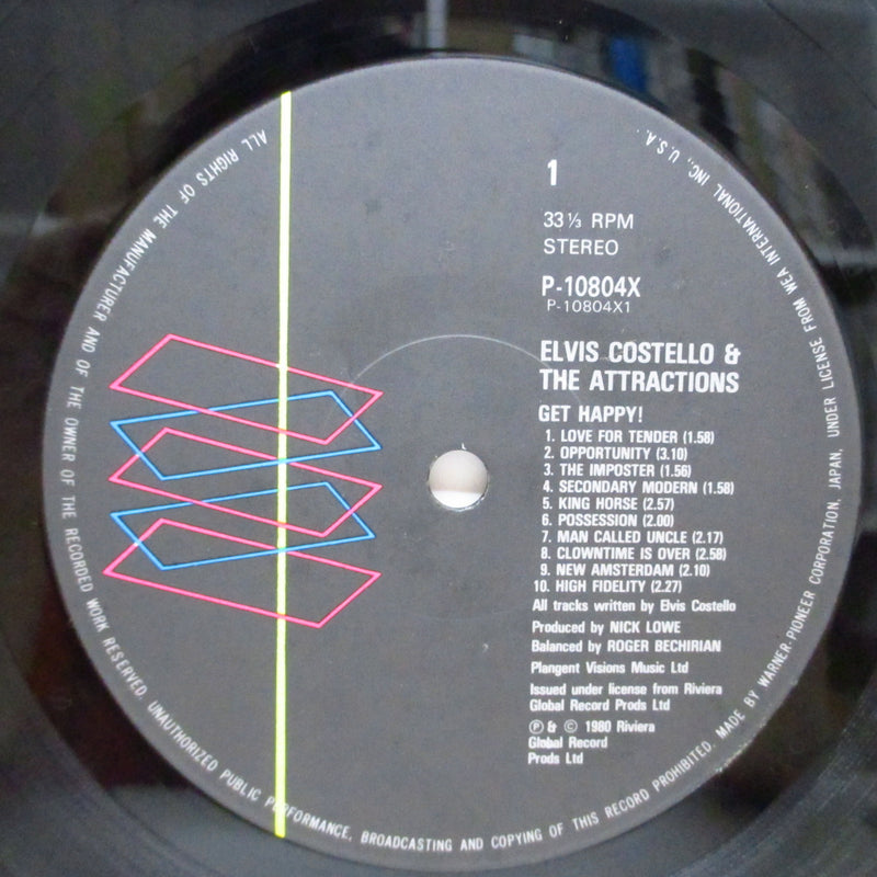 ELVIS COSTELLO And The Attractions (エルヴィス・コステロ & ジ・アトラクションズ)  - Get Happy! (Japan オリジナル LP)