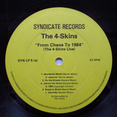 4 SKINS, THE (ザ・フォー・スキンズ) - From Chaos To 1984 (UK オリジナル LP/CS)