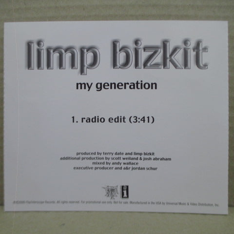 LIMP BIZKIT (リンプ・ビズキット)  - My Generation (USプロモ CD-Single)