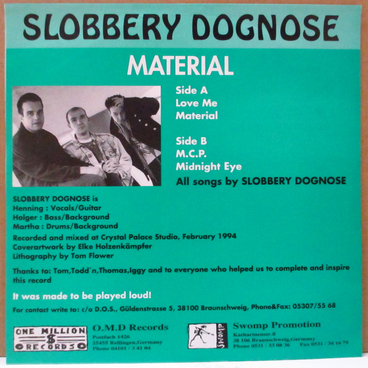 SLOBBERY DOGNOSE (スロッベリー・ドッグノーズ)  - Material +3 (German Limited Clear Green Vinyl 7")