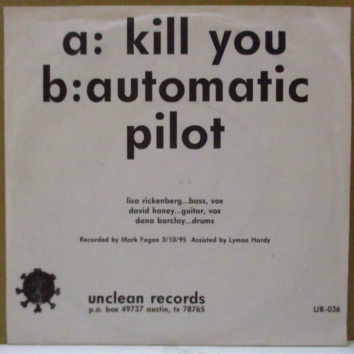 INHALANTS, THE (インハランツ)  - Kill You (US Orig.7")