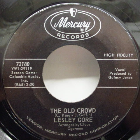 LESLEY GORE - She's A Fool / The Old Crowd (PS無)