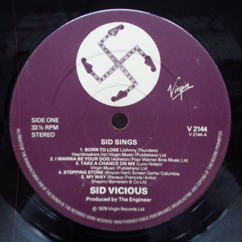 SID VICIOUS (シド・ヴィシャス) - Sid Sings (UK Orig.LP+Knife Poster, Inner/Stickered CVR)
