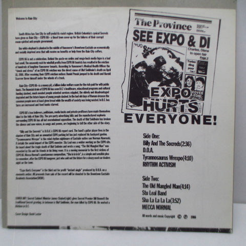 V.A. - D.O.A. And Friends : Expo Hurts Everyone (Canada Orig.7")