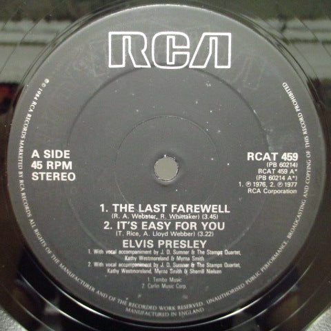 ELVIS PRESLEY (エルヴィス・プレスリー)  - The Last Farewell (10inch EP)