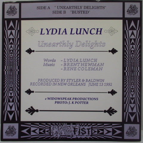 LYDIA LUNCH - Unearthly Delights (UK Orig.7")