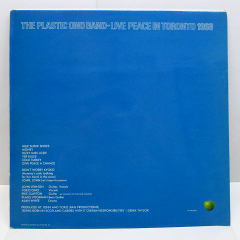 JOHN LENNON (PLASTIC ONO BAND) (ジョン・レノン (プラスチック・オノ・バンド)  - Live Peace In Toronto 1969 (UK 70's Re LP/CS)