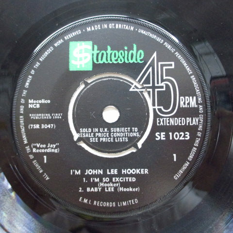 JOHN LEE HOOKER (ジョン・リー・フッカー) - I'm John Lee Hooker (UK Orig.EP/CFS)