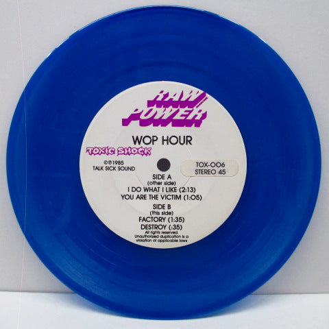 RAW POWER - Wop Hour (US Ltd.Blue Vinyl 7")