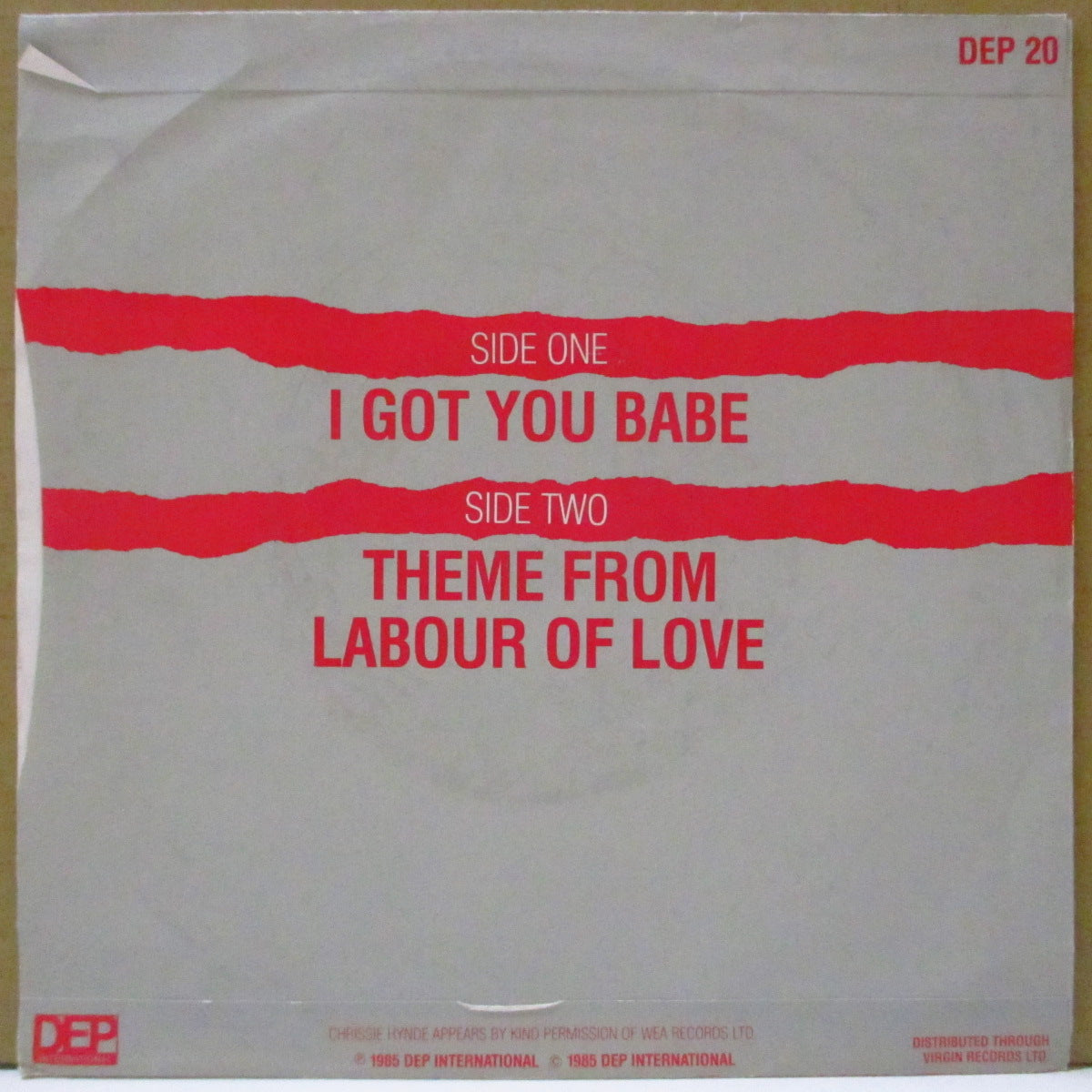 UB40 - I Got You Babe (UK オリジナル 7"+ソフト紙折り返しジャケ)