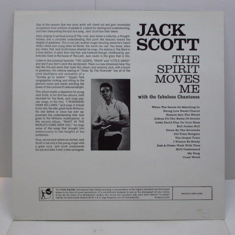 JACK SCOTT (ジャック・スコット)  - The Spirit Moves Me (Euro 80's Re Mono LP)