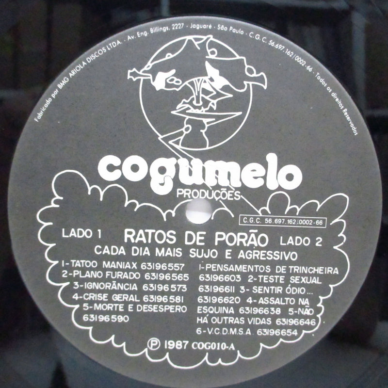 R.D.P. (Ratos De Porao) (ハトス・ヂ・ポラォン)  - Cada Dia Mais Sujo E Agressivo (Brazil オリジナル LP+インナー)