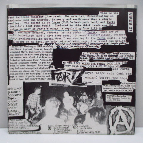 FARTZ, THE (ザ・ファーツ ) - Because This Fuckin' World Stinks....(UK '82 再発 7"+マットソフト紙ジャケ/VIRUS 21※インサート無)