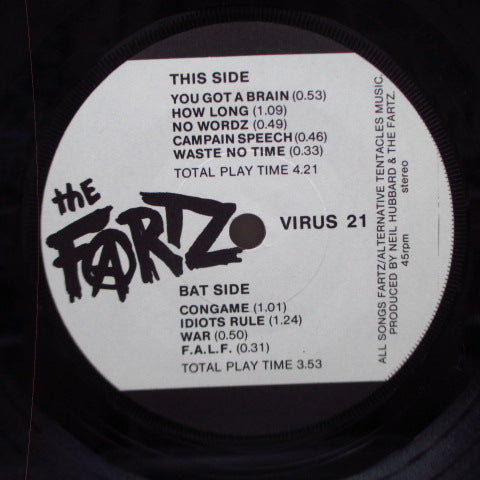 FARTZ, THE (ザ・ファーツ ) - Because This Fuckin' World Stinks....(UK '82 再発 7"+マットソフト紙ジャケ/VIRUS 21※インサート無)