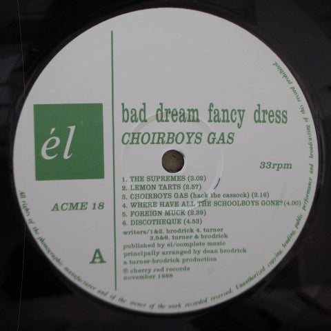 BAD DREAM FANCY DRESS - Choirboys Gas (UK オリジナル LP)