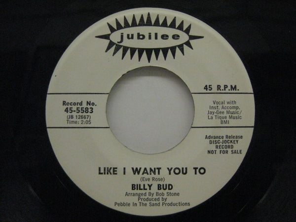 BILLY BUD - Like I Want You To / The Love Revolution