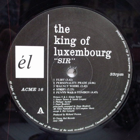KING OF LUXEMBOURG, THE (ザ・キング・オブ・ルクセンブルグ) - Sir (UK オリジナル LP/New 廃盤 残少！)