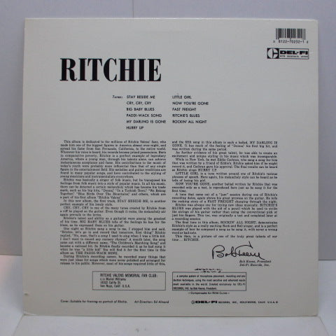 RITCHIE VALENS - Ritchie (US '87 Reissue LP)