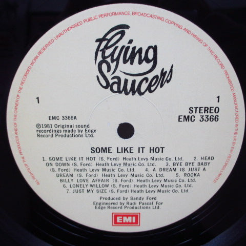 FLYING SAUCERS (フライング・ソーサーズ) - Some Like It Hot (UK オリジナル LP)