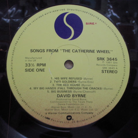 DAVID BYRNE  - Songs From "The Catherine Wheel" (UK Orig.LP)