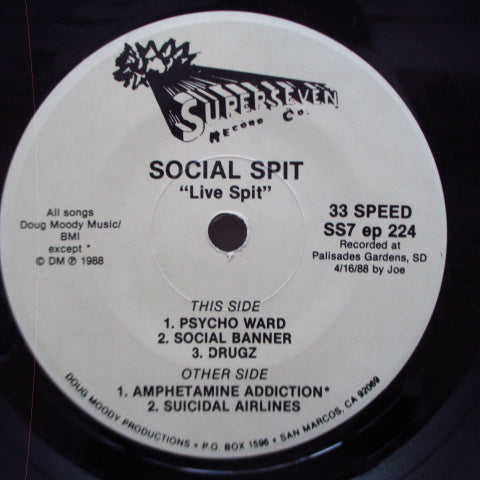 SOCIAL SPIT - Live Spit (US Ltd. Numbered 7")
