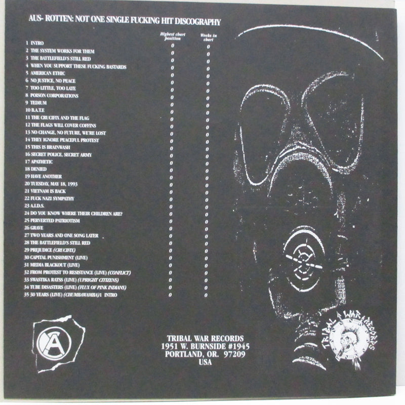AUS-ROTTEN - Not One Single Fucking Hit Discography (US オリジナル CD+6"FLEXI、ニュースペーパー、ポスター)