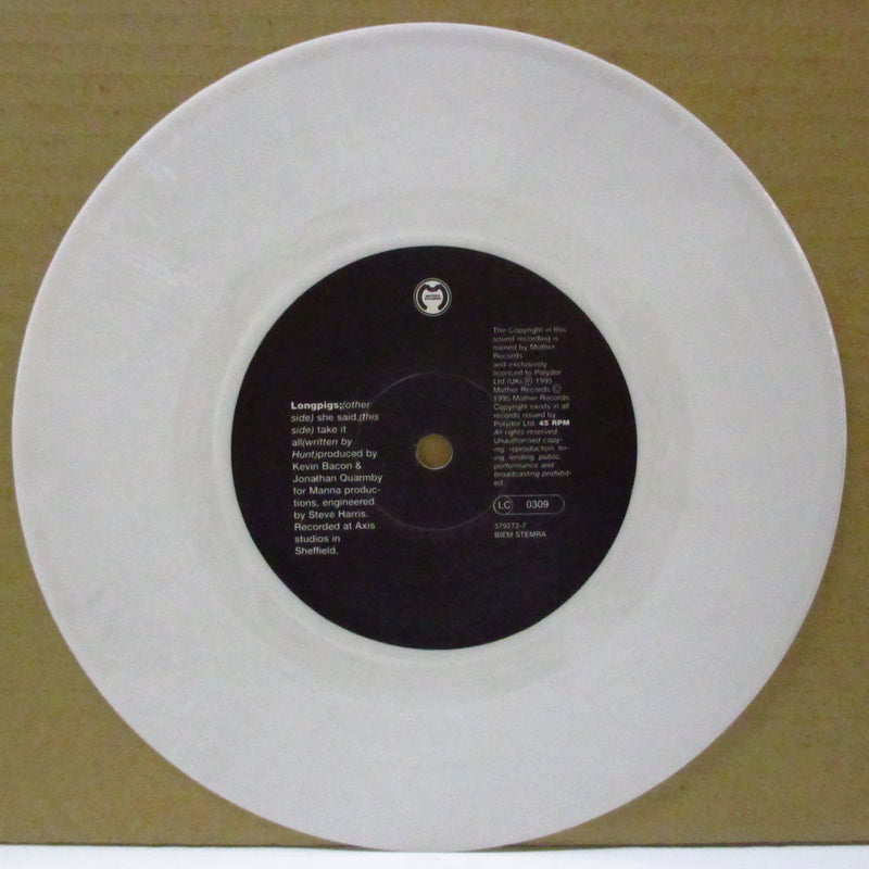 LONGPIGS (ロングピッグス)  - She Said (UK Limited White Vinyl 7"/Numbered Stickered Poster PS)