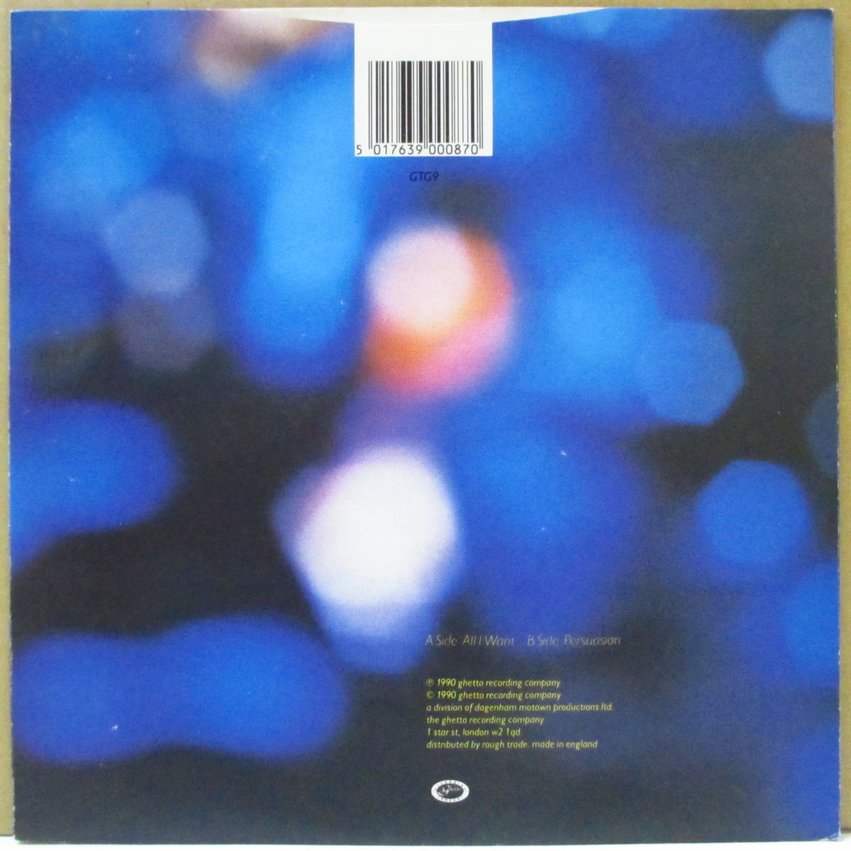 LIGHTNING SEEDS, THE (ライトニング・シーズ)  - All I Want (UK オリジナル 7インチ+光沢固紙ジャケ)