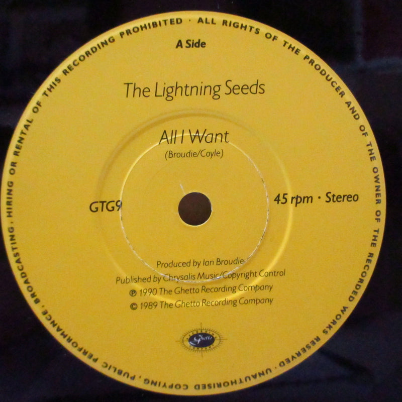 LIGHTNING SEEDS, THE (ライトニング・シーズ)  - All I Want (UK オリジナル 7インチ+光沢固紙ジャケ)