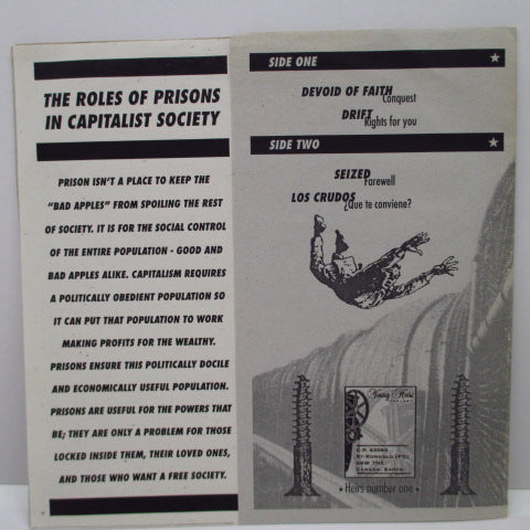 V.A. - Books To Prisoners (Canada Ltd.Clear Vinyl 7")