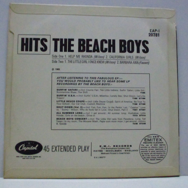 BEACH BOYS (ビーチ・ボーイズ)  - Hits (UK Orig.Mono EP+CFS)
