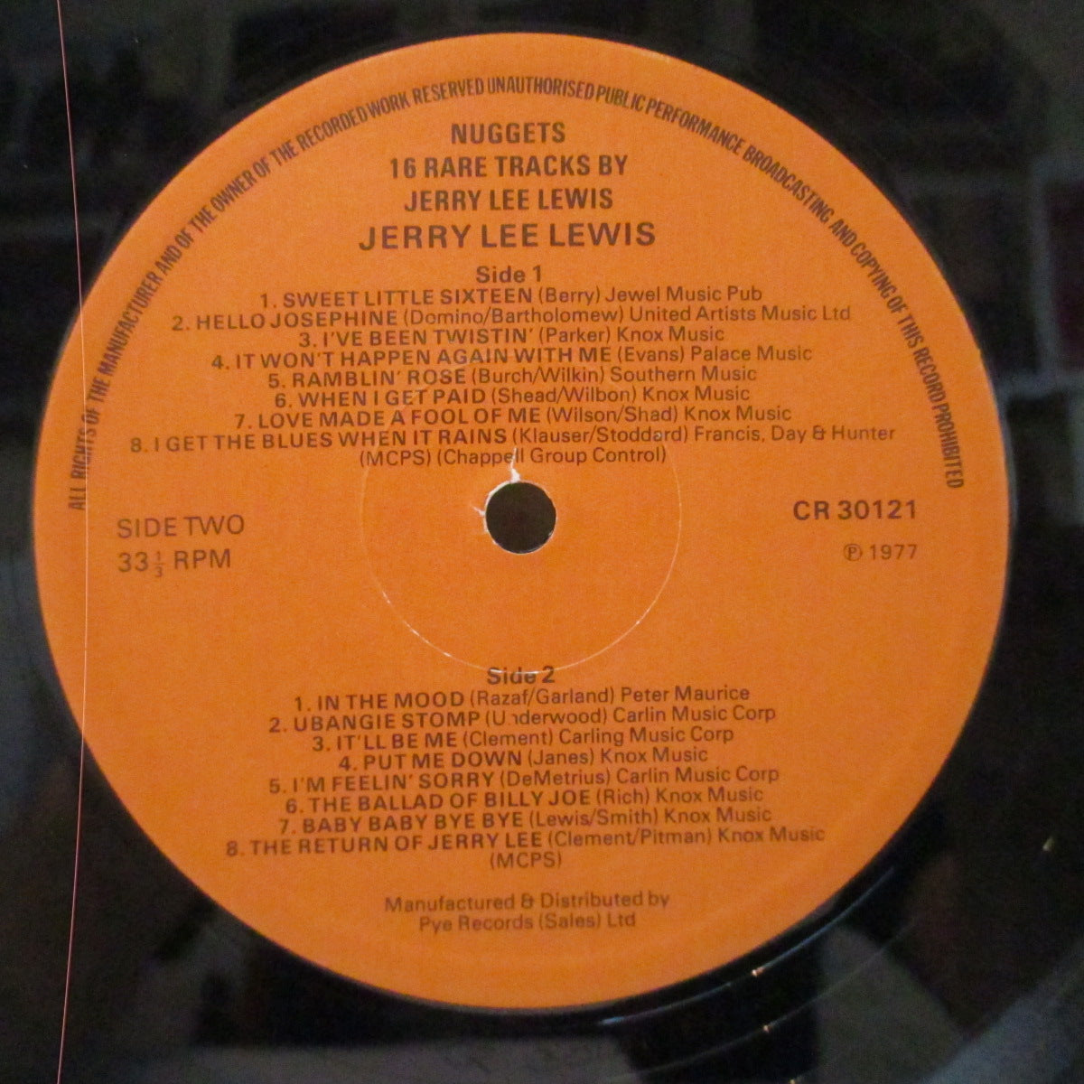 JERRY LEE LEWIS (ジェリー・リー・ルイス)  - Nugget : 16 Rare Tracks (UK Orig.Mono LP/CS)