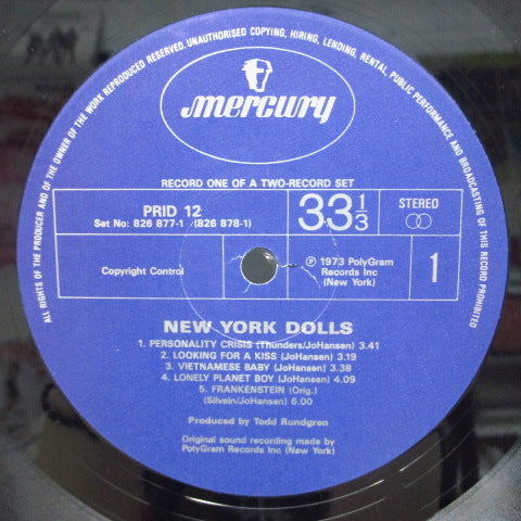 NEW YORK DOLLS - New York Dolls / Too Much Too Soon (UK Re 2xLP+GS/PRID 12)