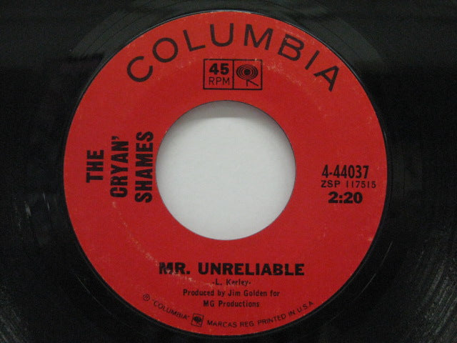 CRYAN' SHAMES - Mr. Unreliable / Georgia (US Orig.7")
