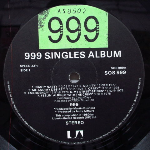 999 (ナイン・ナイン・ナイン) - Singles Album (UK Orig.LP)