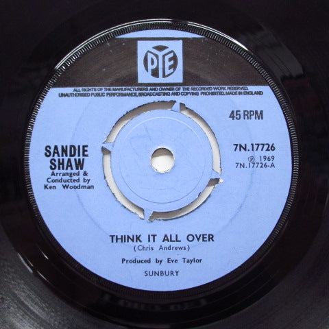 SANDIE SHAW - Think It All Over (UK Orig.Round Center)