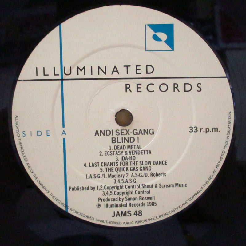 ANDI SEX-GANG (アンディ・セックス・ギャング)  - Blind! (UK オリジナル LP+インナー)