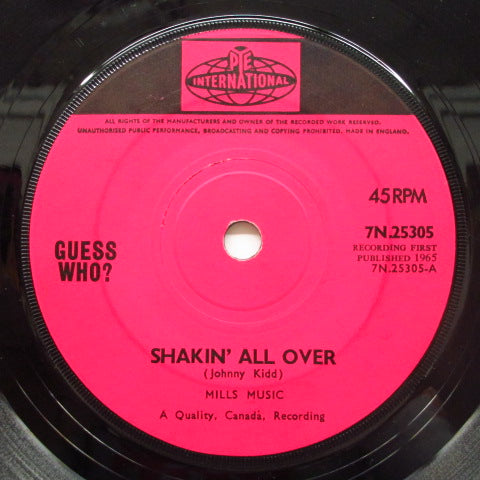 GUESS WHO ? - Shakin' All Over / Till We Kissed (UK Orig.7"+CS)