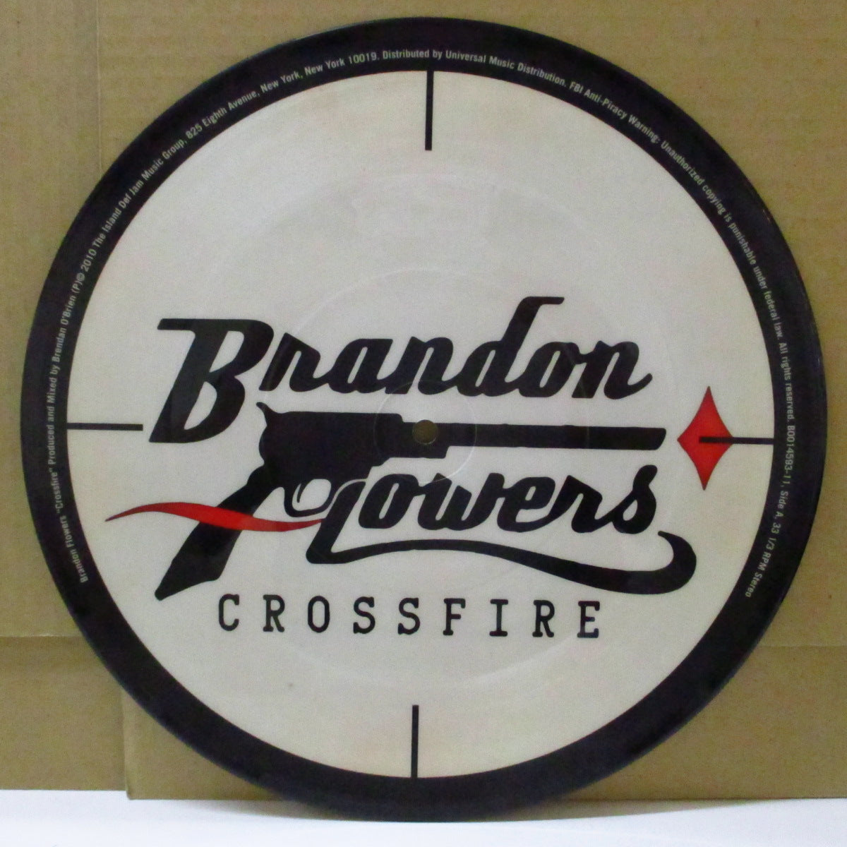 BRANDON FLOWERS (ブランドン・フラワーズ)  - Crossfire (US 限定ピクチャー 10"+インサート,レアステッカー付きPVC)