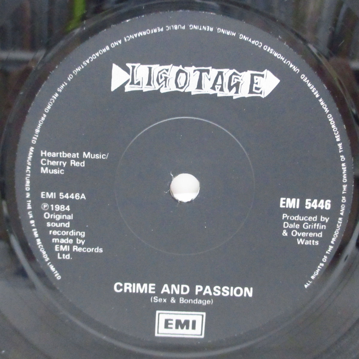 LIGOTAGE (リゴタージュ)  - Crime & Passion (UK オリジナル 7"+マット・ソフト紙ジャケ)