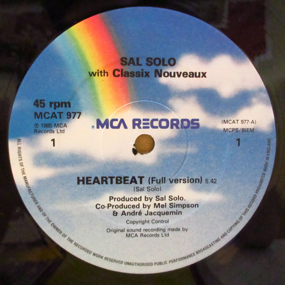 SAL SOLO with CLASSIX NOUVEAUX (サル・ソロ with クラシックス・ヌーヴォー」。)  - Heartbeat (UK Orig.12")