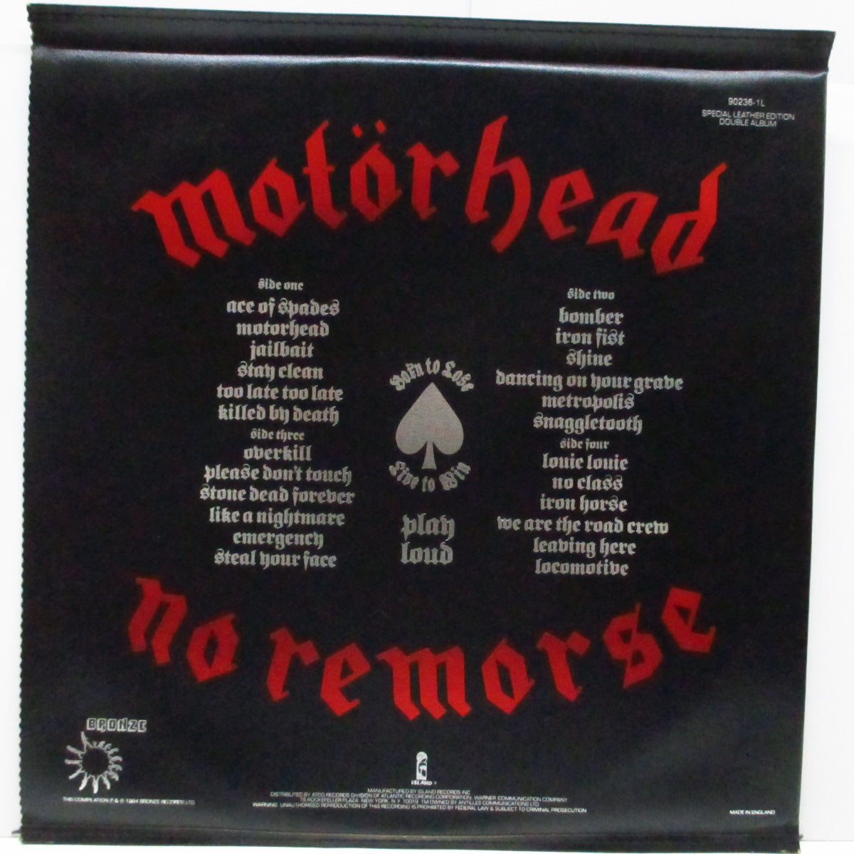 MOTORHEAD (モーターヘッド) - No Remorse (US Ltd.2 x LP+Inner/Leather Edition CVR)