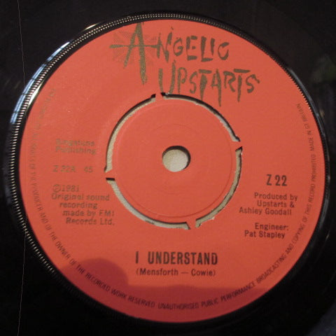 ANGELIC UPSTARTS (エンジェリック・アップスターツ) - I Understand (UK オリジナル 7"＋マット・ソフト紙折り返しジャケ)