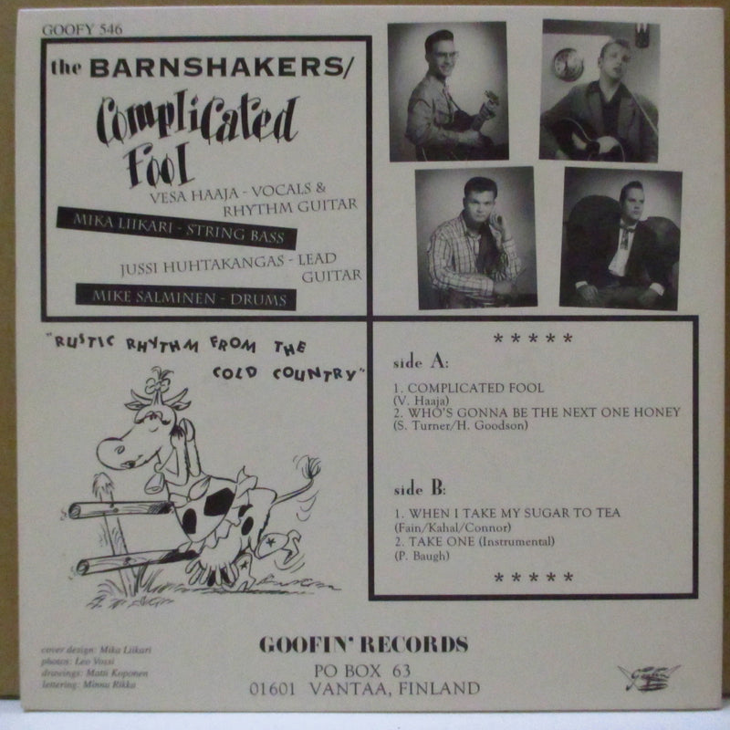 BARNSHAKERS, THE (ザ・バーンシェイカーズ)  - Complicated Fool +3 (Finland オリジナル 7"+インサート)