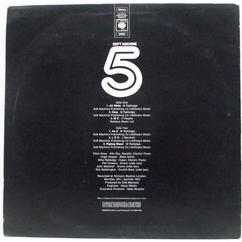 SOFT MACHINE (ソフト・マシーン)  - Fifth (UK オリジナル「ステレオ」LP/エンボスCVR)