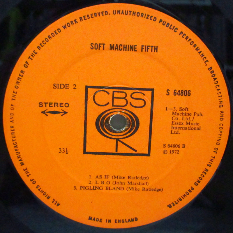SOFT MACHINE (ソフト・マシーン)  - Fifth (UK オリジナル「ステレオ」LP/エンボスCVR)